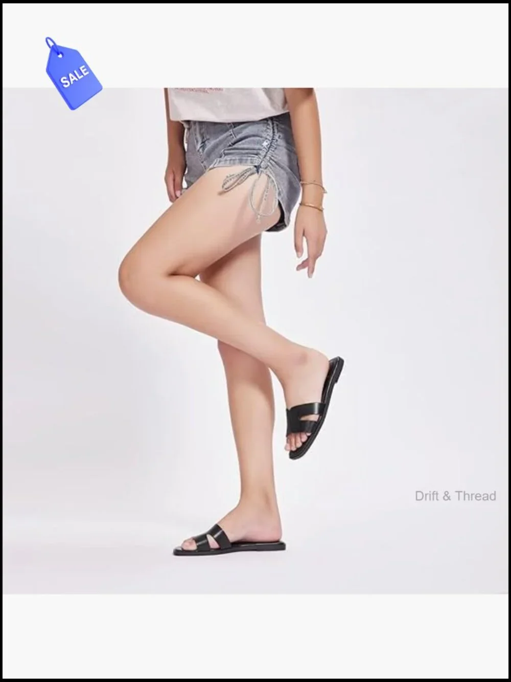 Comfortable Slide Sandals Dressy Summer Slip On Flat Sandals Open Toe Fashion